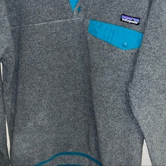 Patagonia Men’s Grey and Blue Synchilla Size Small - Picture 2 of 4